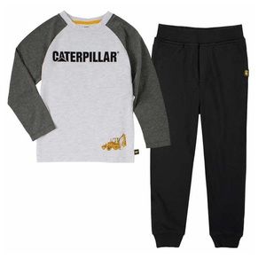 Caterpillar Kids' 2-piece Set, Gray (2T, 3T, 4T, 5, 6)